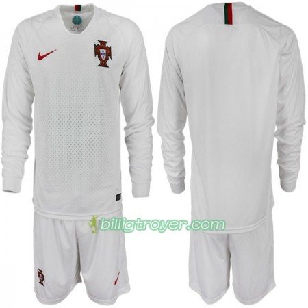 Billige Fotballdrakter Portugal Barn VM 2018 Bortedraktsett Langermet